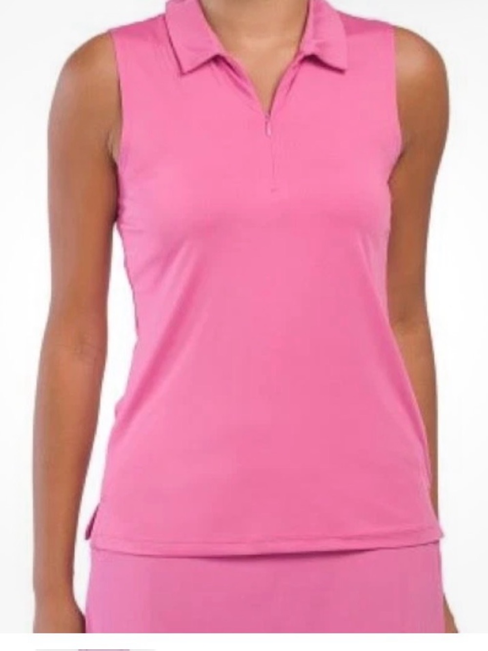 NWT Tommy Bahama Women’s Golf  Quick Dry 1/4 Zip Sleeveless Pink Polo Shirt sz S